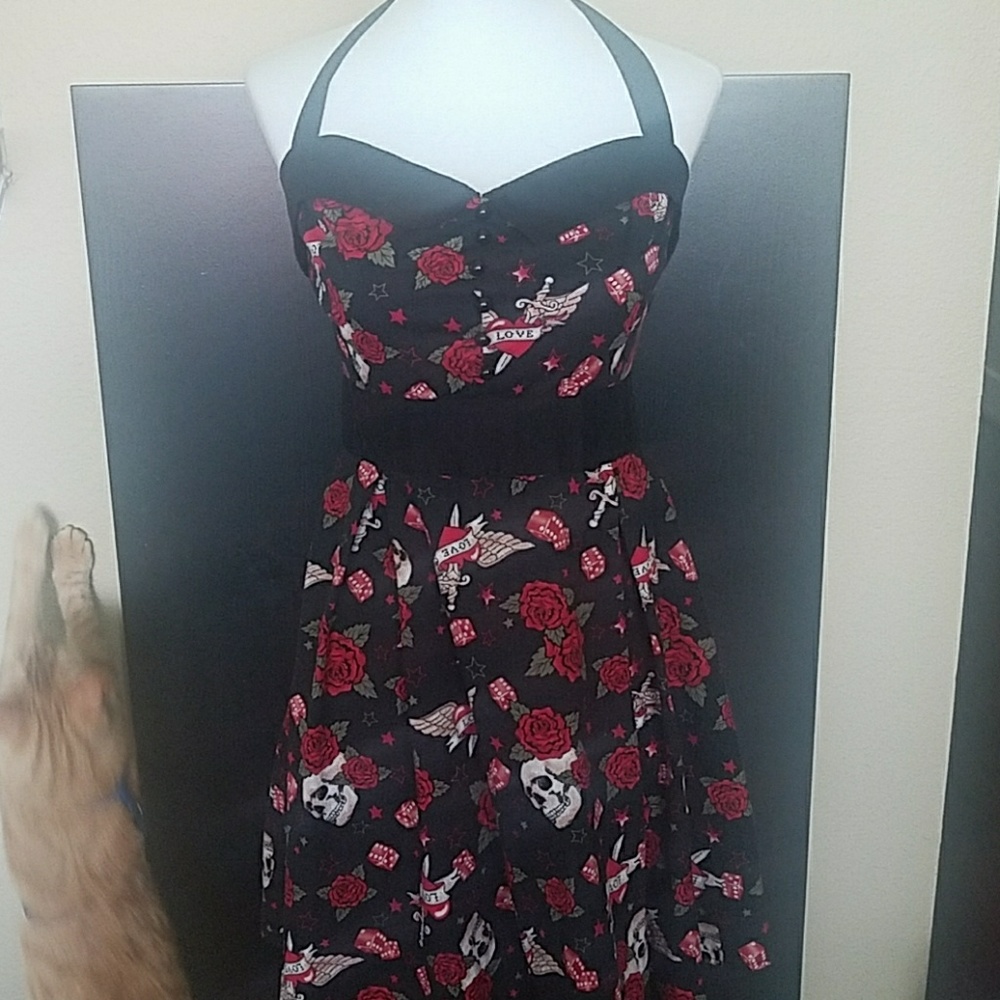 Rockabilly/ '50s Style Halter Dress, M